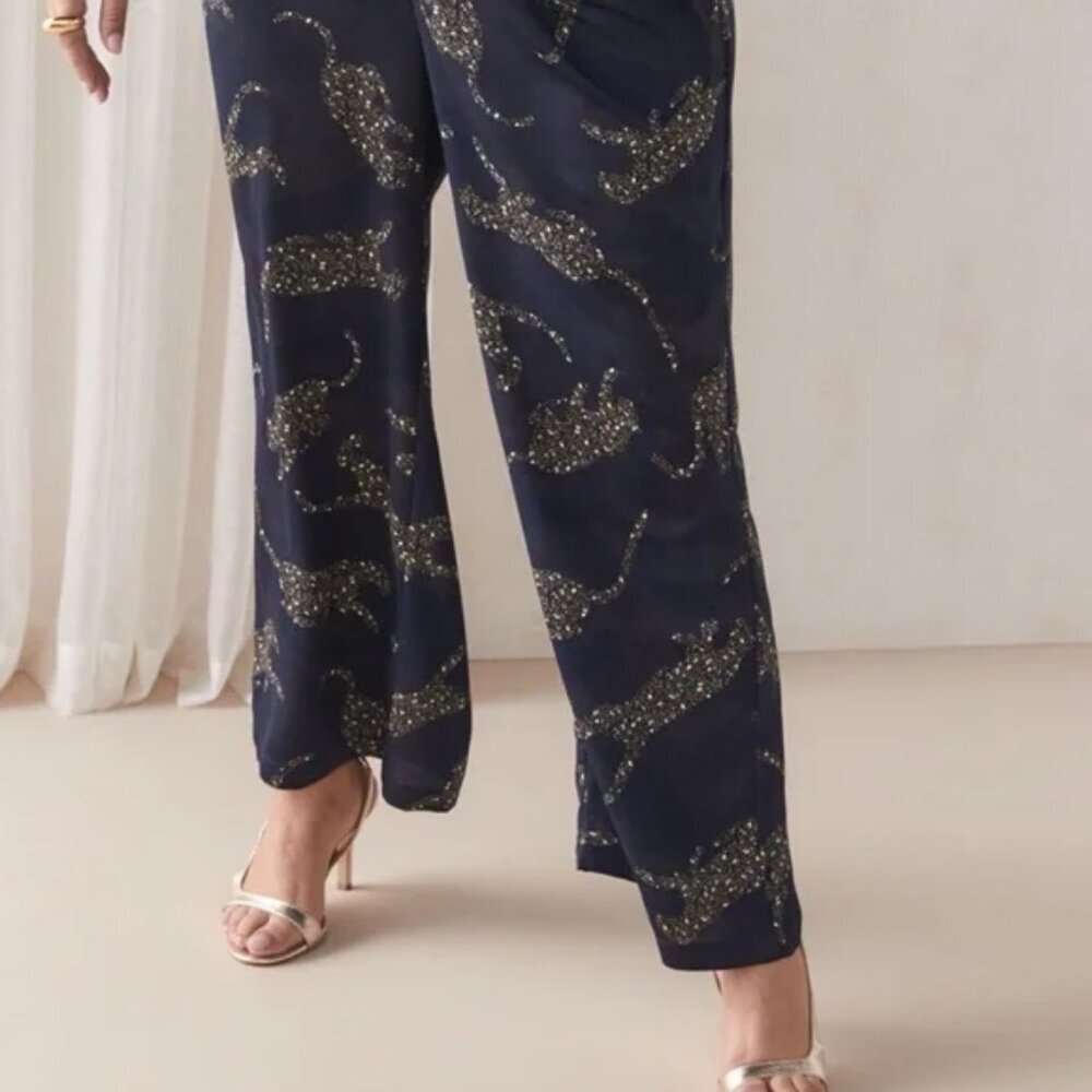Plus size Navy Leopard Romper Size 16 - Picture 3 of 5